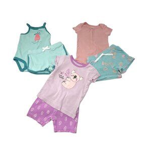 Baby Girl's - 3 Outfits - 3 Shorts, 2 Body Suits, 1 Shirt - Size‎ 12 Month